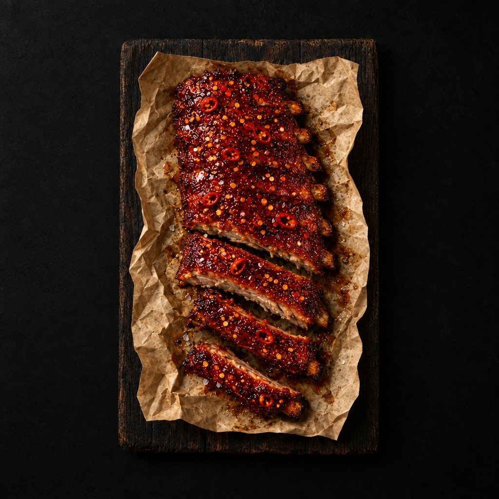 Spareribs met rode chililak