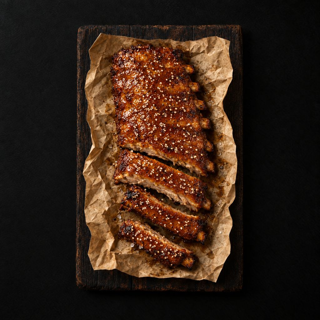 Spareribs met honinglak en sesam